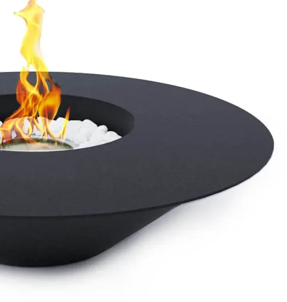 Camino a Bioetanolo da Pavimento Ø60 cm in Acciaio Nero - immagine 3