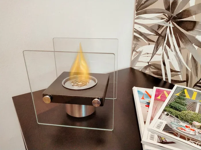 Camino a Bioetanolo da Tavolo 20x20x16,8 cm Tiziano Nero - immagine 2