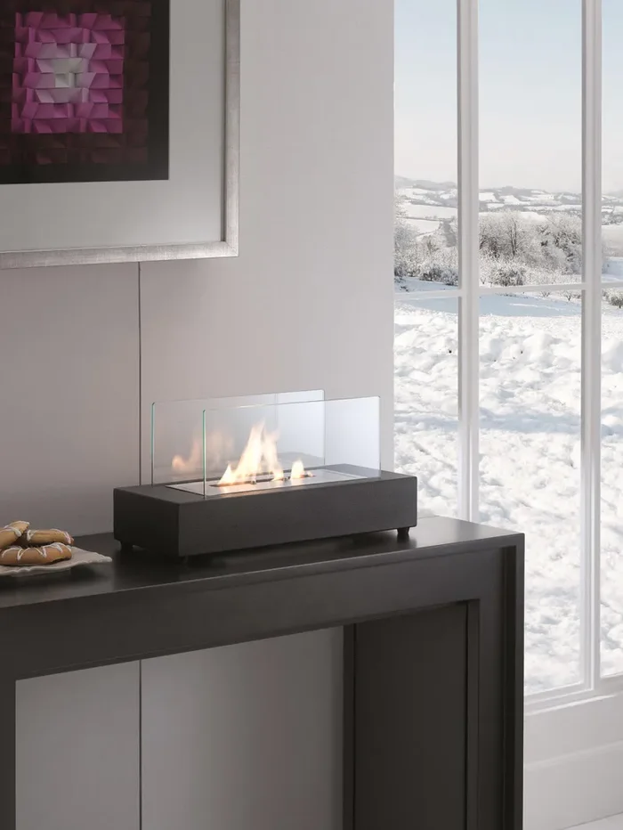 Camino a Bioetanolo da Tavolo 42x20x22 cm Nero Sconti - immagine 3