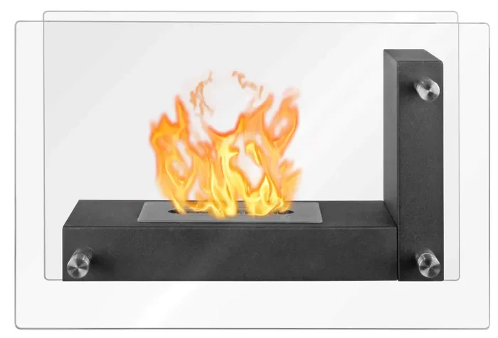 Camino a Bioetanolo da Tavolo 45×20,5 cm Qlima FFB830 Nero