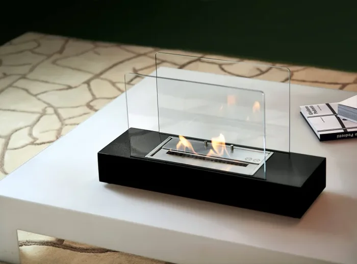 Camino a Bioetanolo da Tavolo 60x20x35 cm Karlsen Mantova Nero - immagine 2