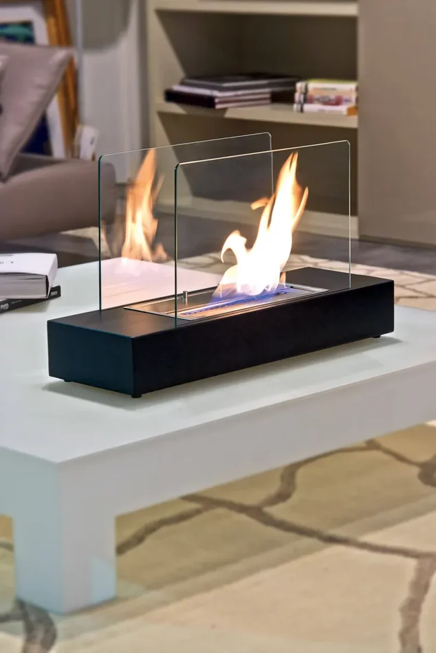 Camino a Bioetanolo da Tavolo 60x20x35 cm Karlsen Mantova Nero - immagine 3