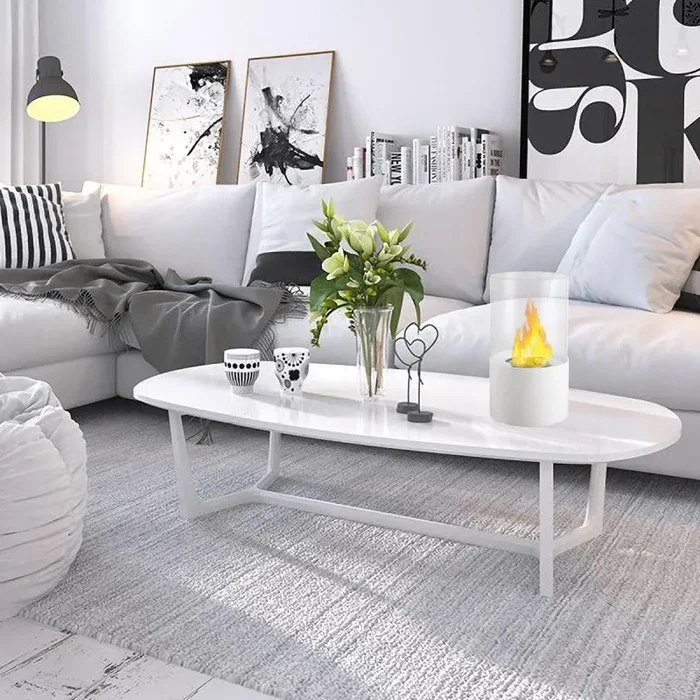 Camino a Bioetanolo da Tavolo Ø16×29 cm Cloud Bianco - immagine 2