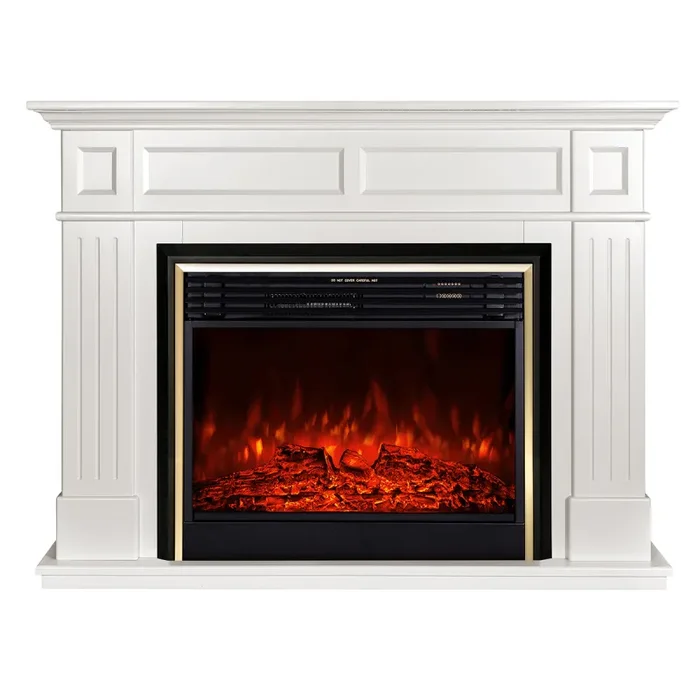 Camino Elettrico da Pavimento 100x132x30 cm Effetto Fiamma 1950W Sicilia & Richi Panna - immagine 2