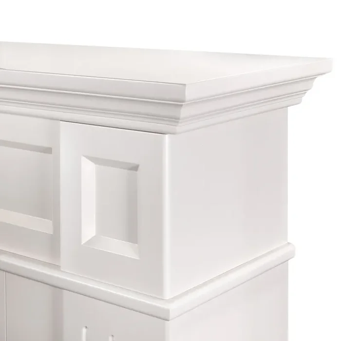 Camino Elettrico da Pavimento 100x132x30 cm Effetto Fiamma 1950W Sicilia & Richi Panna - immagine 3