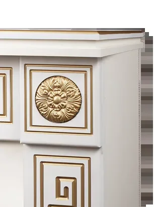 Camino Elettrico da Pavimento 101x140x33 cm Effetto Fiamma 1950W Versailles Maxi & Mirabella Avorio - immagine 3