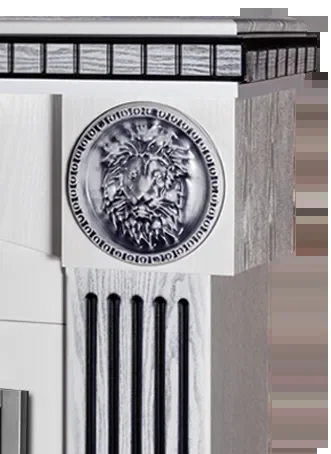 Camino Elettrico da Pavimento 105x120x33 cm Effetto Fiamma 2000W Prometeu & Meridian Bianco/nero - immagine 3