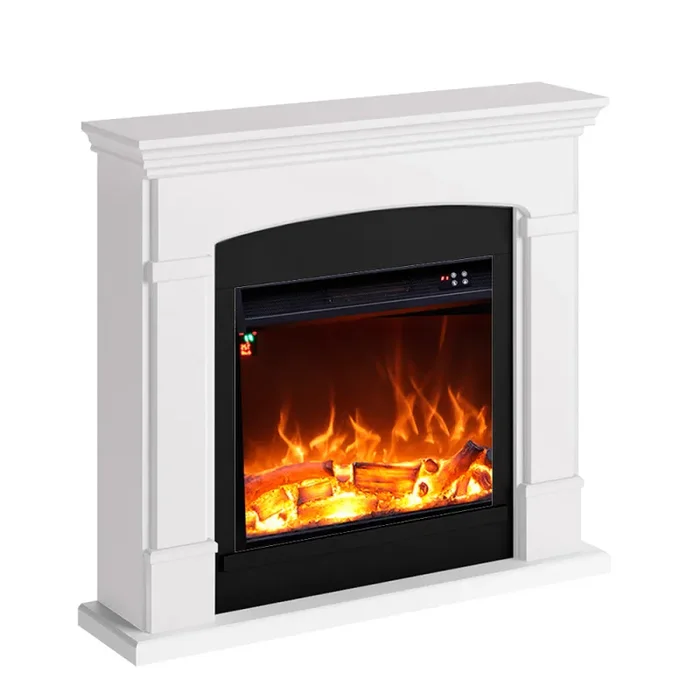 Camino Elettrico da Pavimento 107,2×95,2×24,5 cm Effetto Fiamma 1500W Sined Siena Bianco - immagine 3