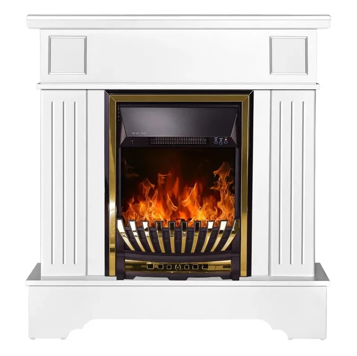 Camino Elettrico da Pavimento 109,2×103,4×30 cm Effetto Fiamma 2000W Marina Extra & Meridian Bianco Vendita online - immagine 2