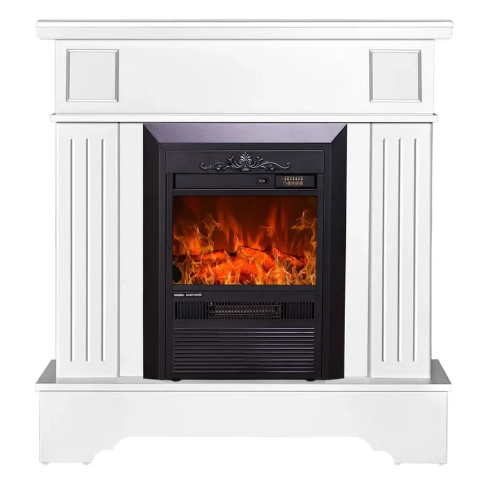 Camino Elettrico da Pavimento 109,2×103,4×30 cm Effetto Fiamma 2000W Marina Extra & Cristina Bianco - immagine 2