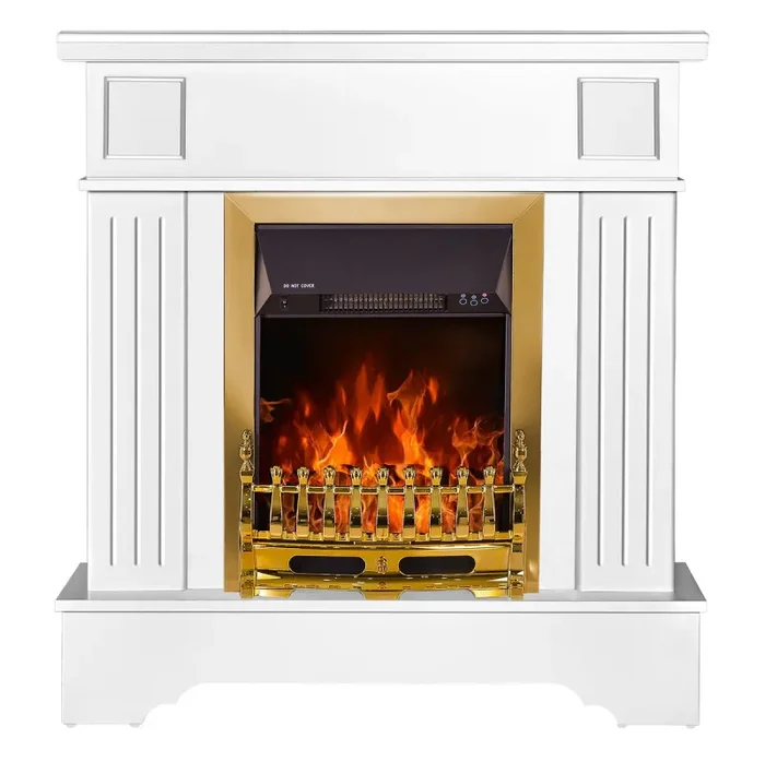 Camino Elettrico da Pavimento 109,2×103,4×30 cm Effetto Fiamma 2000W Marina Extra & Galileo Gold Bianco Vendita calda online - immagine 2