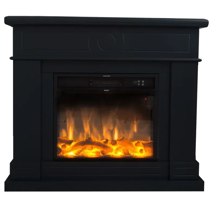 Camino Elettrico da Pavimento 109x102x21,5 cm Effetto Fiamma 1500W Sined Lipari Nero Online
