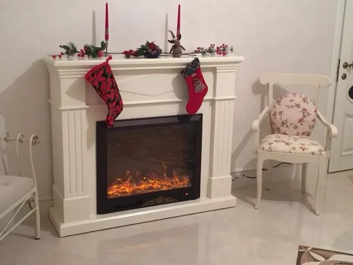 Camino Elettrico da Pavimento 110x130x33 cm Effetto Fiamma 1500W Atena Panna - immagine 3