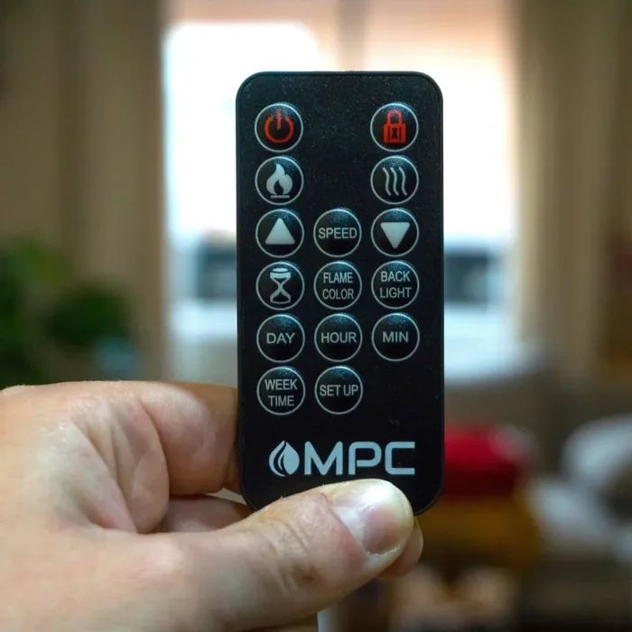 Camino Elettrico da Pavimento 113,7×102,2×28,2 cm Effetto Fiamma 1500W Sined Cetona Turchese - immagine 3