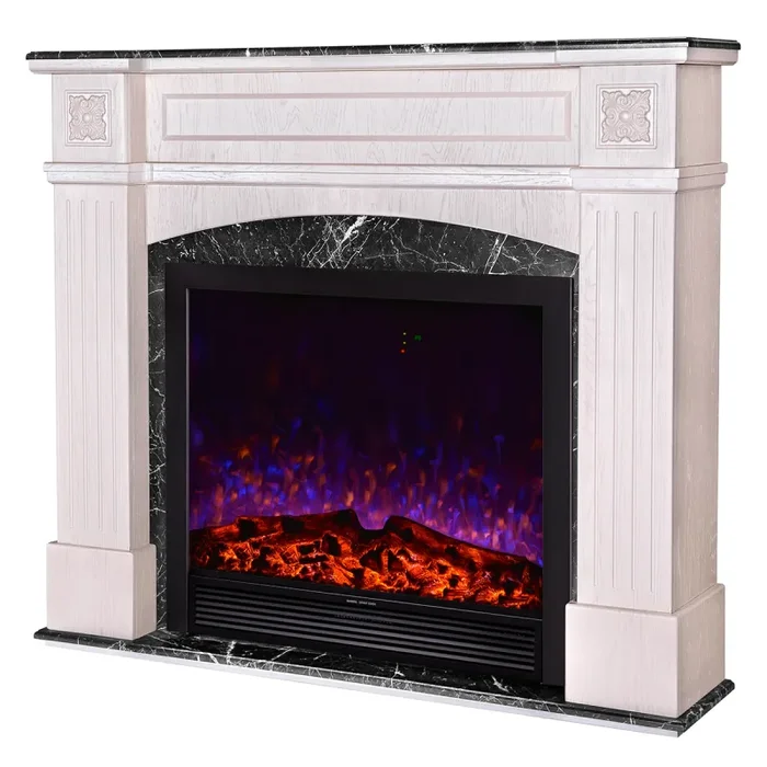 Camino Elettrico da Pavimento 136,5x157x32 cm Effetto Fiamma 1500W Josefina maxi & Maximus Ivory/dark gray Saldi
