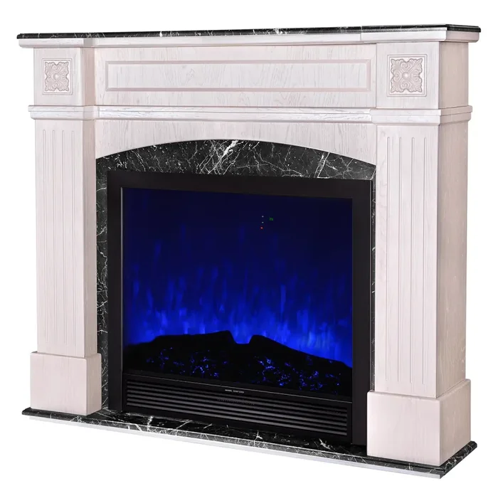 Camino Elettrico da Pavimento 136,5x157x32 cm Effetto Fiamma 1500W Josefina maxi & Maximus Ivory/dark gray Saldi - immagine 2