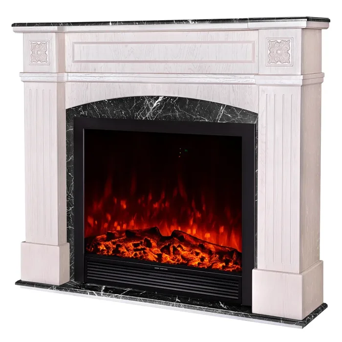 Camino Elettrico da Pavimento 136,5x157x32 cm Effetto Fiamma 1500W Josefina maxi & Maximus Ivory/dark gray Saldi - immagine 3