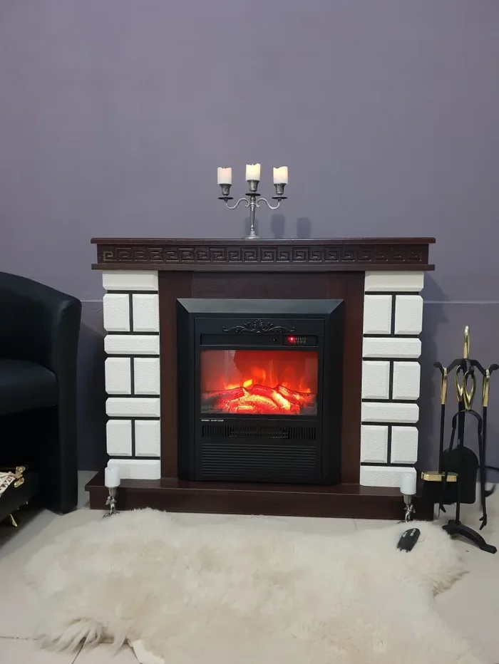 Camino Elettrico da Pavimento 87,4x108x24,5 cm Effetto Fiamma 2000W Nazarii mini & Cristina Noce - immagine 3