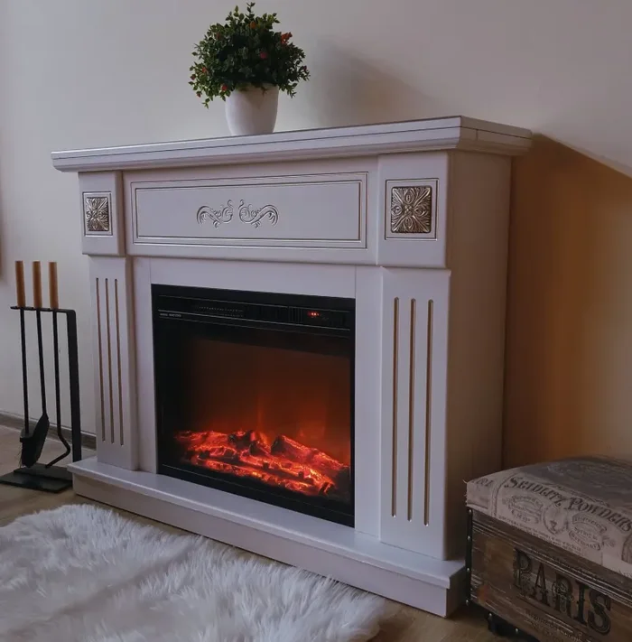 Camino Elettrico da Pavimento 88,3×108,7×29 cm Effetto Fiamma 1500W Praga & Lorance - immagine 2