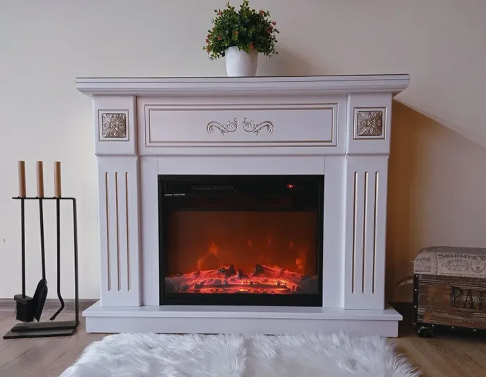 Camino Elettrico da Pavimento 88,3×108,7×29 cm Effetto Fiamma 1500W Praga & Lorance - immagine 3