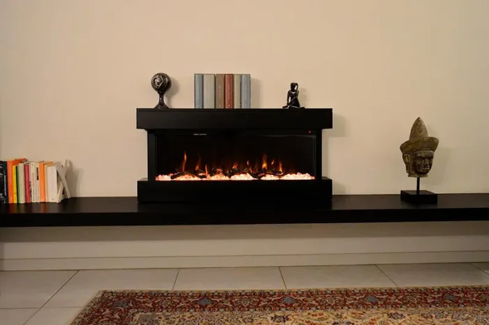 Camino Elettrico da Pavimento Effetto Fiamma 1500W Alaro Nero - immagine 2