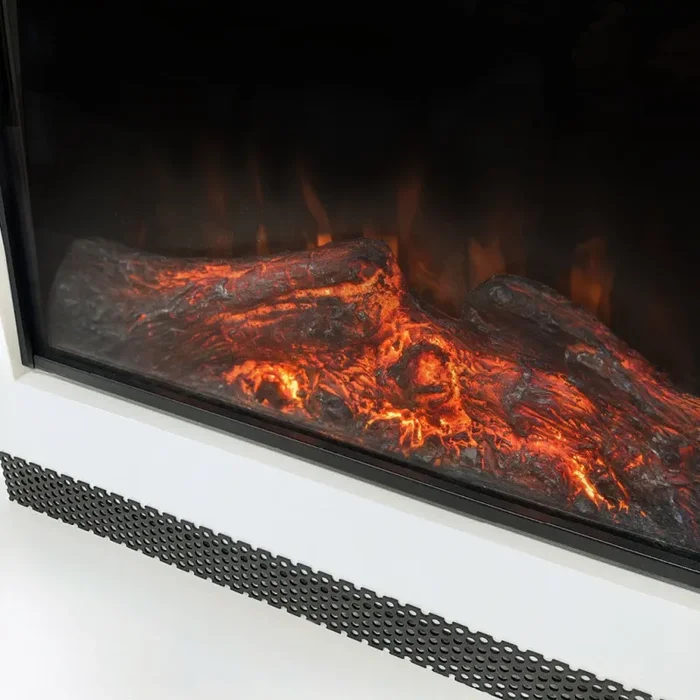 Camino Elettrico da Pavimento Effetto Fiamma 1500W Bianco - immagine 3