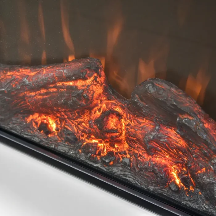 Camino Elettrico da Pavimento Effetto Fiamma 1500W Dalya Bianco - immagine 3