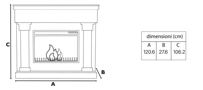 Camino Elettrico da Pavimento Effetto Fiamma 1500W Varma Nero Saldi - immagine 3