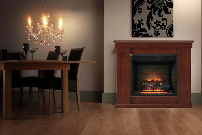 Camino Elettrico da Pavimento Effetto Fiamma 2000W Vannini Chiara Slim Noce Online ora - immagine 2