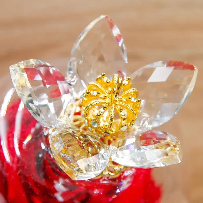 Campana Cristalli con Rosa Rossa e Corona Oro Via Margutta Online ora - immagine 3