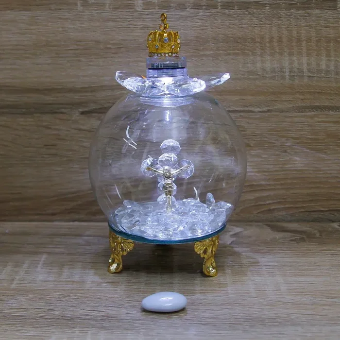 Campana Led Cristalli con Crocifisso e Corona Oro Via Margutta Sconti - immagine 3