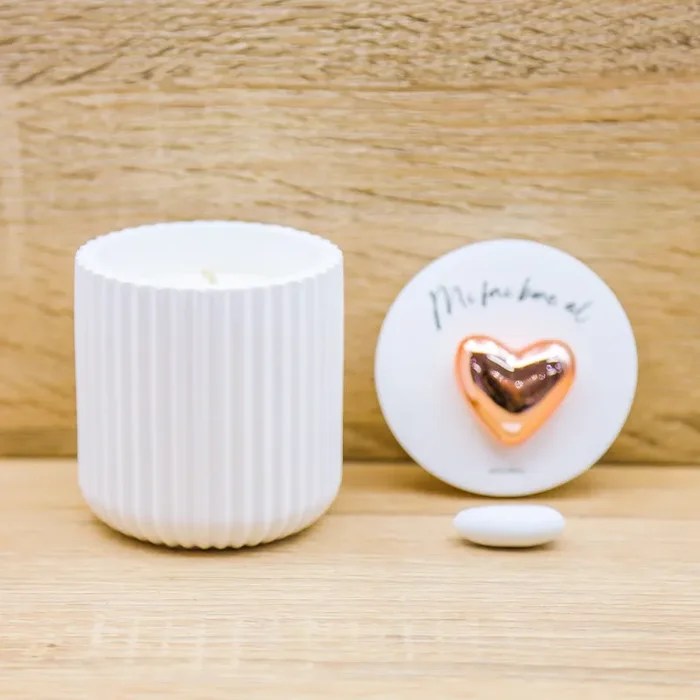 Candela con Cuore Oro Rosa Claraluna - immagine 2