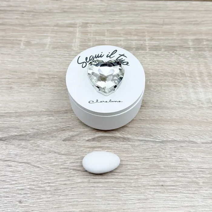 Candela Piccola Bianca Cuore Argento Claraluna Sconti - immagine 2