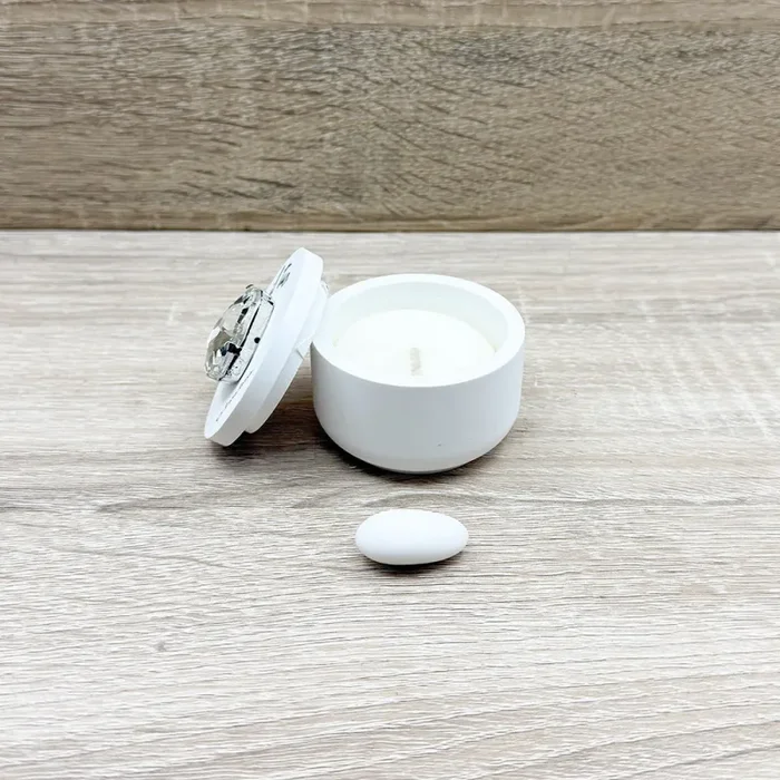 Candela Piccola Bianca Cuore Argento Claraluna Sconti - immagine 3