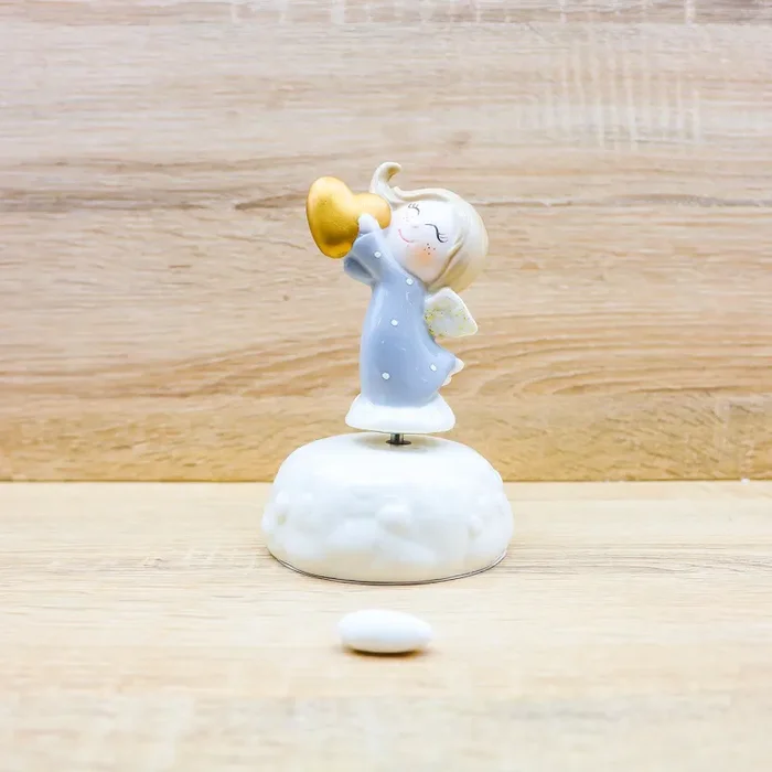 Carillon Angioletto Femmina con Cuore Oro Claraluna