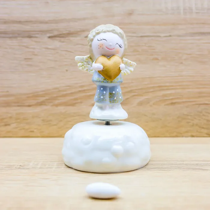 Carillon Angioletto Maschio con Cuore Oro Claraluna - immagine 2