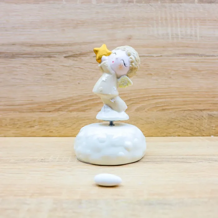 Carillon Angioletto Maschio con Stella Oro Claraluna Vendita calda online