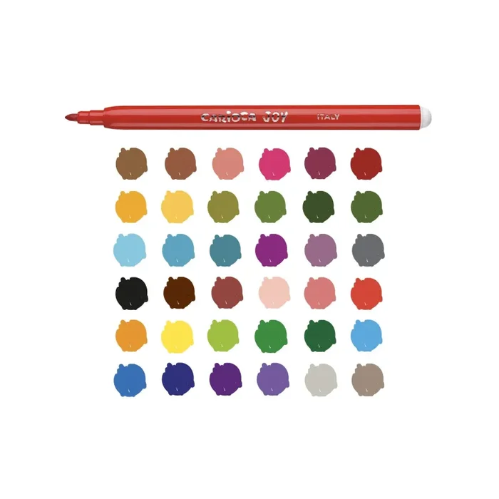 CARIOCA Pennarelli Joy Box, Pennarelli Colorati per Bambini con Punta Fine, Ideali per Disegnare e Colorare, Super Lavabili, Colori Assortiti, 36 pezzi - immagine 3