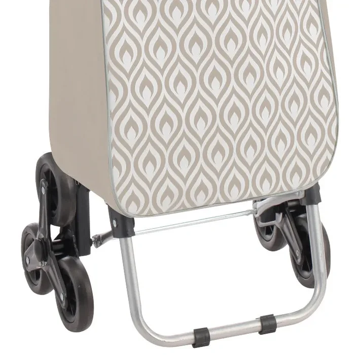 Carrello Trolley Pieghevole per la Spesa 6 Ruote per Scale in Acciaio Sofia Sabbia - immagine 3