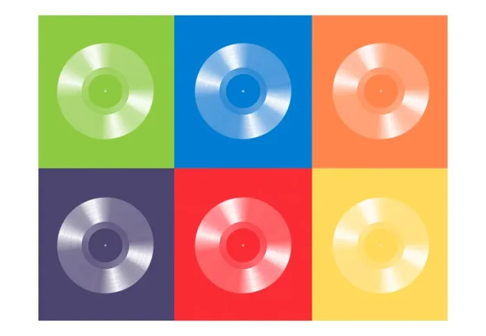 Carta Da Parati Fotomurale – Disco Vinile E Colori 350x270cm Erroi - immagine 2