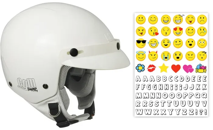 Casco Demi-Jet per Bambini con Frontino CGM Cuba Smile 204S Bianco