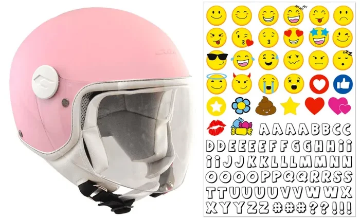 Casco Demi-Jet per Bambini Visiera Lunga CGM Magic Smile 205S Rosa Opaco Varie Misure Sconti