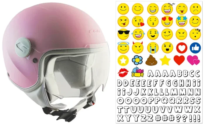 Casco Demi-Jet per Bambini Visiera Sagomata CGM Magic Smile 205S Rosa Opaco Varie Misure