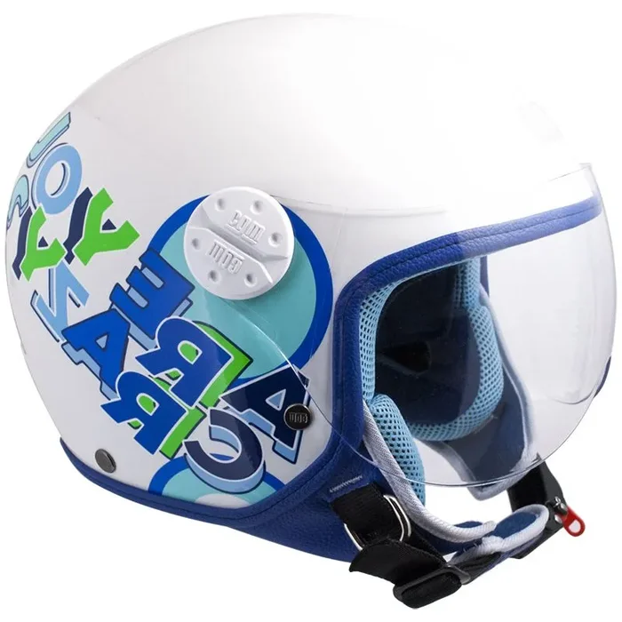 Casco Demi-Jet per Bambini Visiera Sagomata CGM Sport 205G Azzurro Fornitura