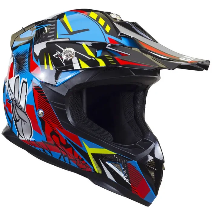 Casco Integrale per Bambino da Moto Cross CGM 209G Winner Azzurro Varie Misure