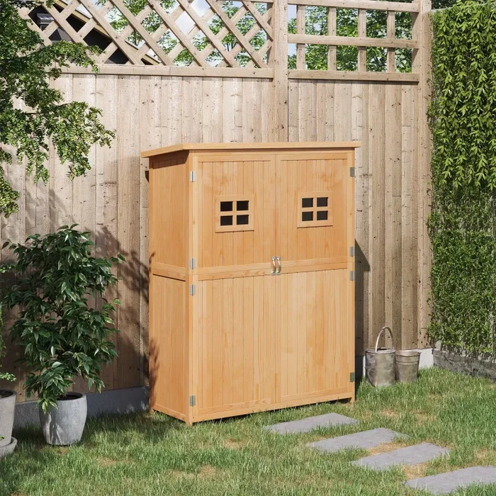 Casetta Box da Giardino 127,5x50x164 cm in Legno Naturale - immagine 2