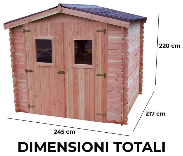 Casetta Box da Giardino 2,35×2,15 m Senza Pavimento in Legno Douglas 28mm Dublin - immagine 2