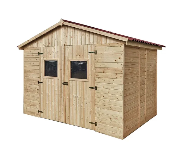 Casetta Box da Giardino 2,8×2 m Senza Pavimento in Legno Picea Massello 16mm Eden