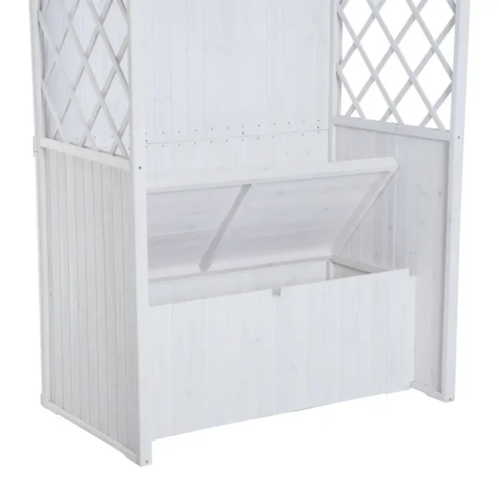 Casetta Box da Giardino in Legno Bianco 141x76x225 cm