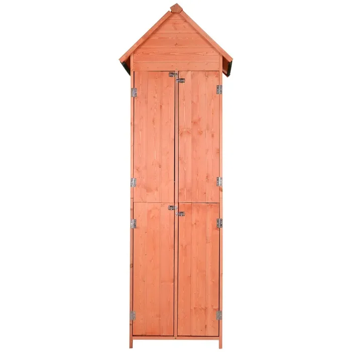 Casetta Box da Giardino in Legno di Pino 3 Ripiani 71x60x211 cm Moda - immagine 3